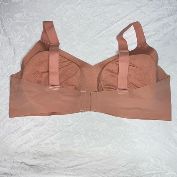 Knix 8 Seamless Padded V Neck Evolution Bra Wireless Pink Ginger Peach 40-42 D-G - Picture 10 of 12